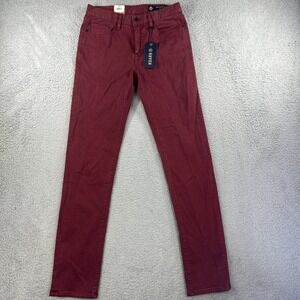 Roark Jeans Mens 28x34 Maroon Denim Pants HWY 128 5 Pocket‎ Slim Straight NEW